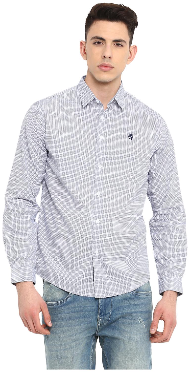 

Red Tape Men Blue Printed Regular Fit Casual Shirt