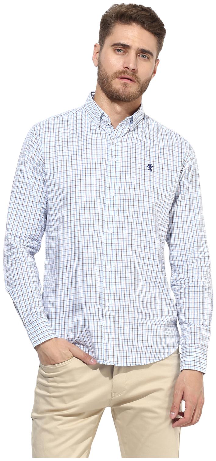 

Red Tape Men Blue Checked Regular Fit Casual Shirt