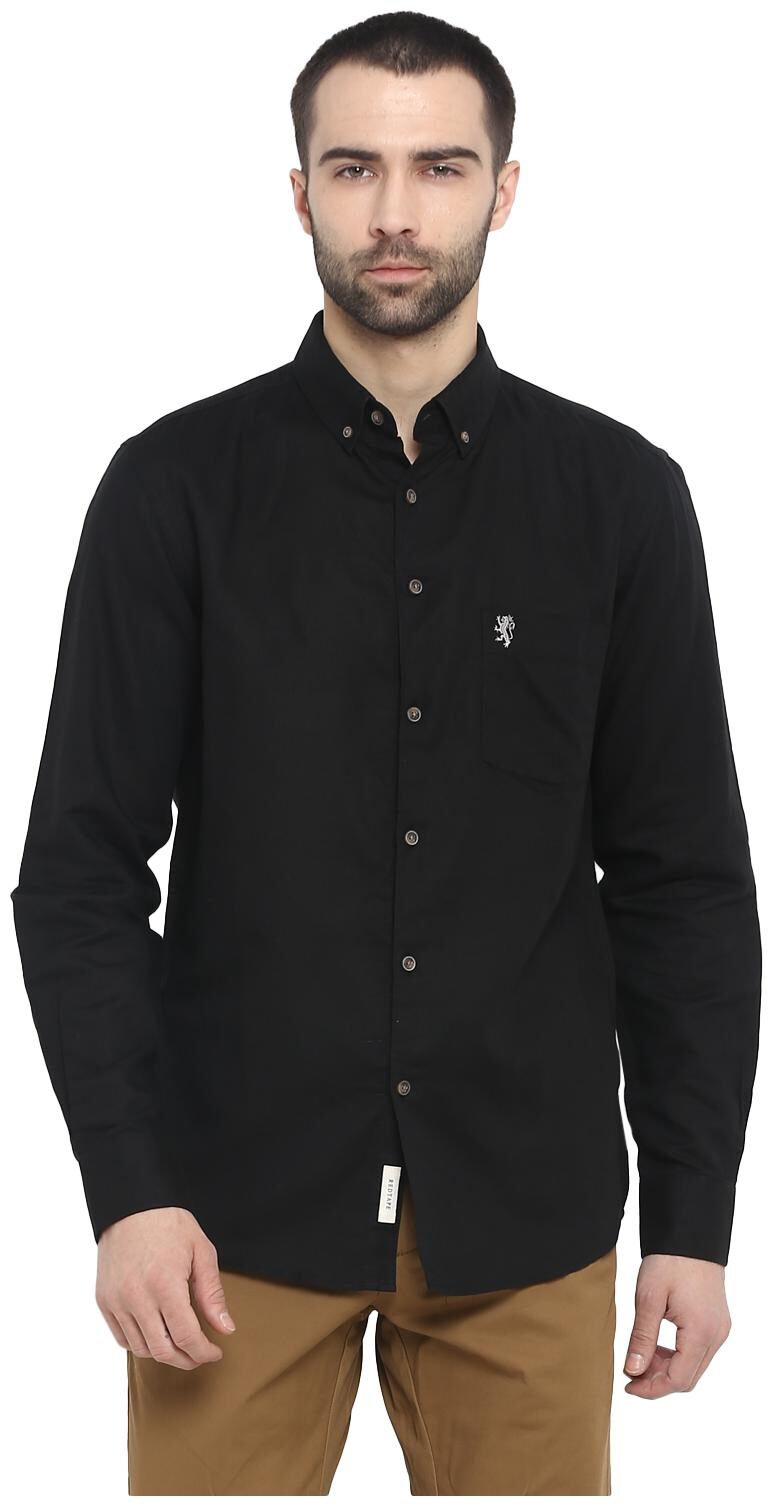 

Red Tape Men Black Solid Regular Fit Casual Shirt