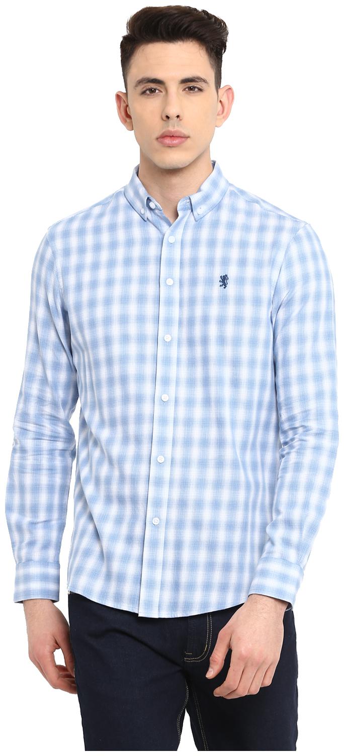 

Red Tape Men Blue Checked Regular Fit Casual Shirt