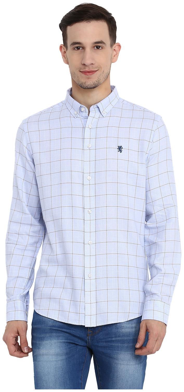

Red Tape Men Blue Checked Regular Fit Casual Shirt
