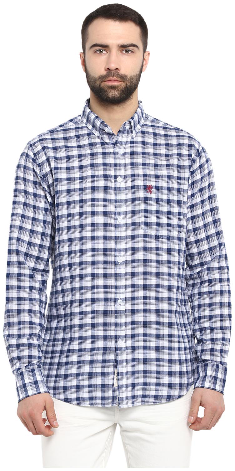 

Red Tape Men Blue Checked Regular Fit Casual Shirt