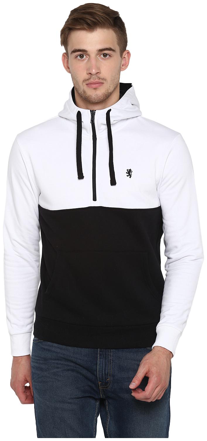 

Red Tape Men White Black Hooded Hoodie