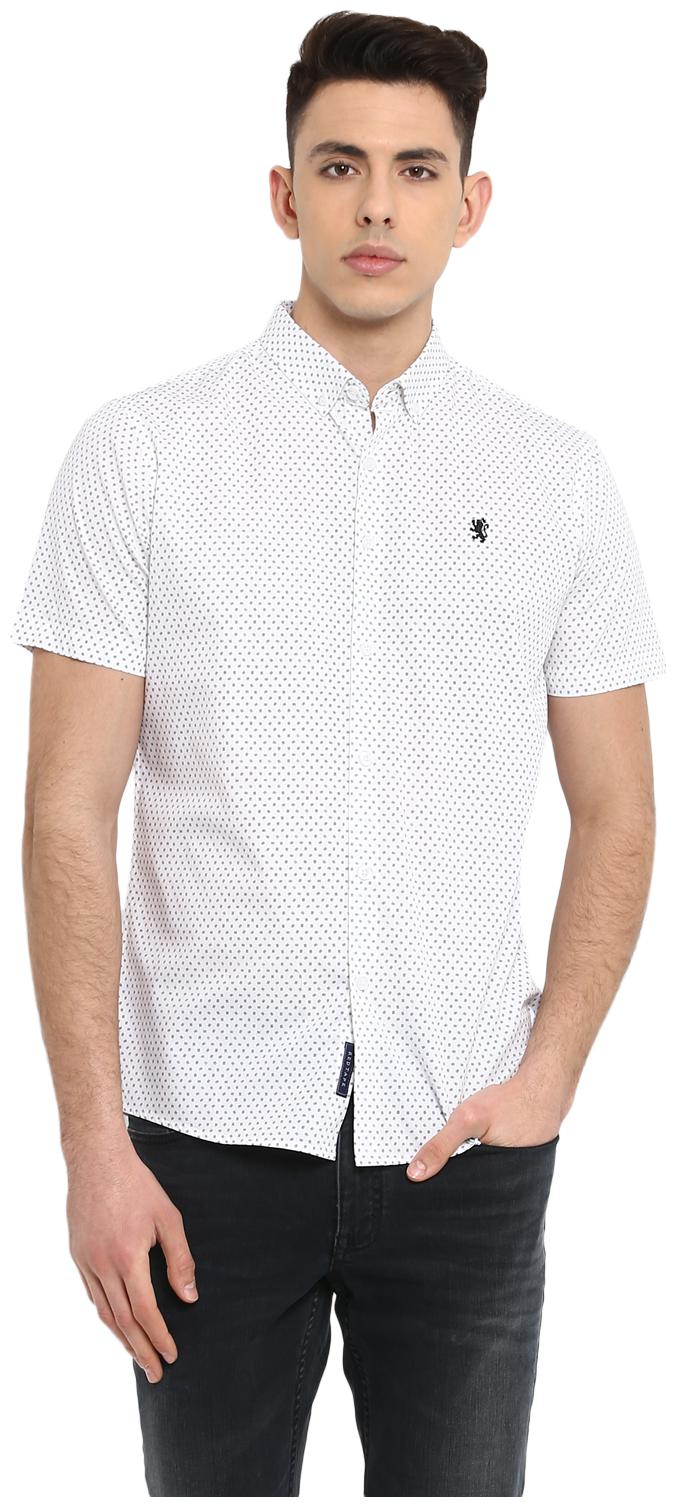 

Red Tape Men White Printed Regular Fit Casual Shirt
