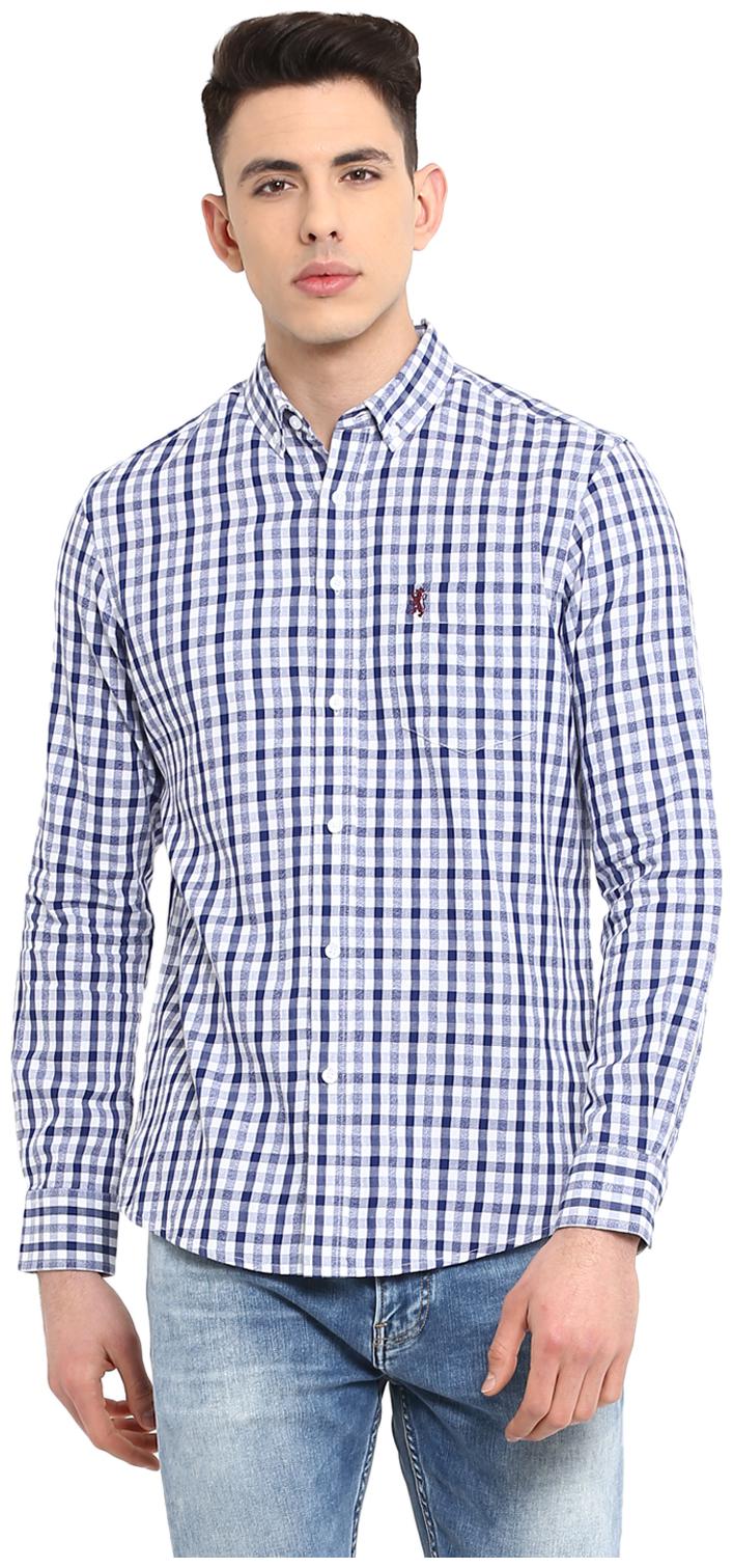 

Red Tape Men Blue Checked Regular Fit Casual Shirt