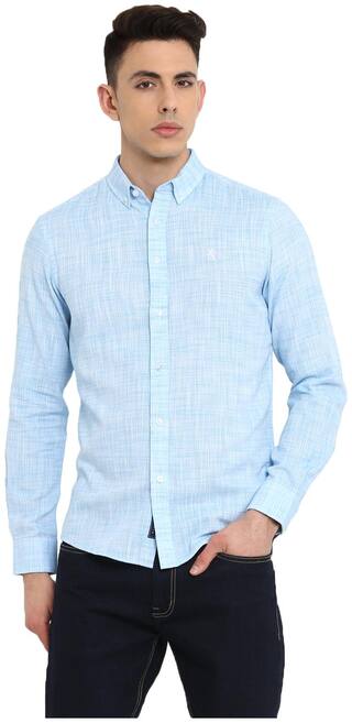 Red Tape Men Blue Weaved Regular Fit Casual Shirt