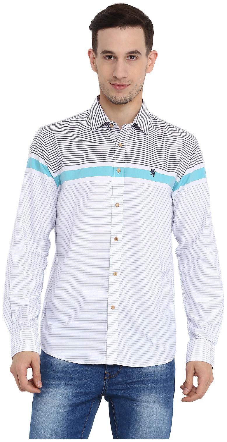 

Red Tape Men White Horizontal Stripes Regular Fit Casual Shirt