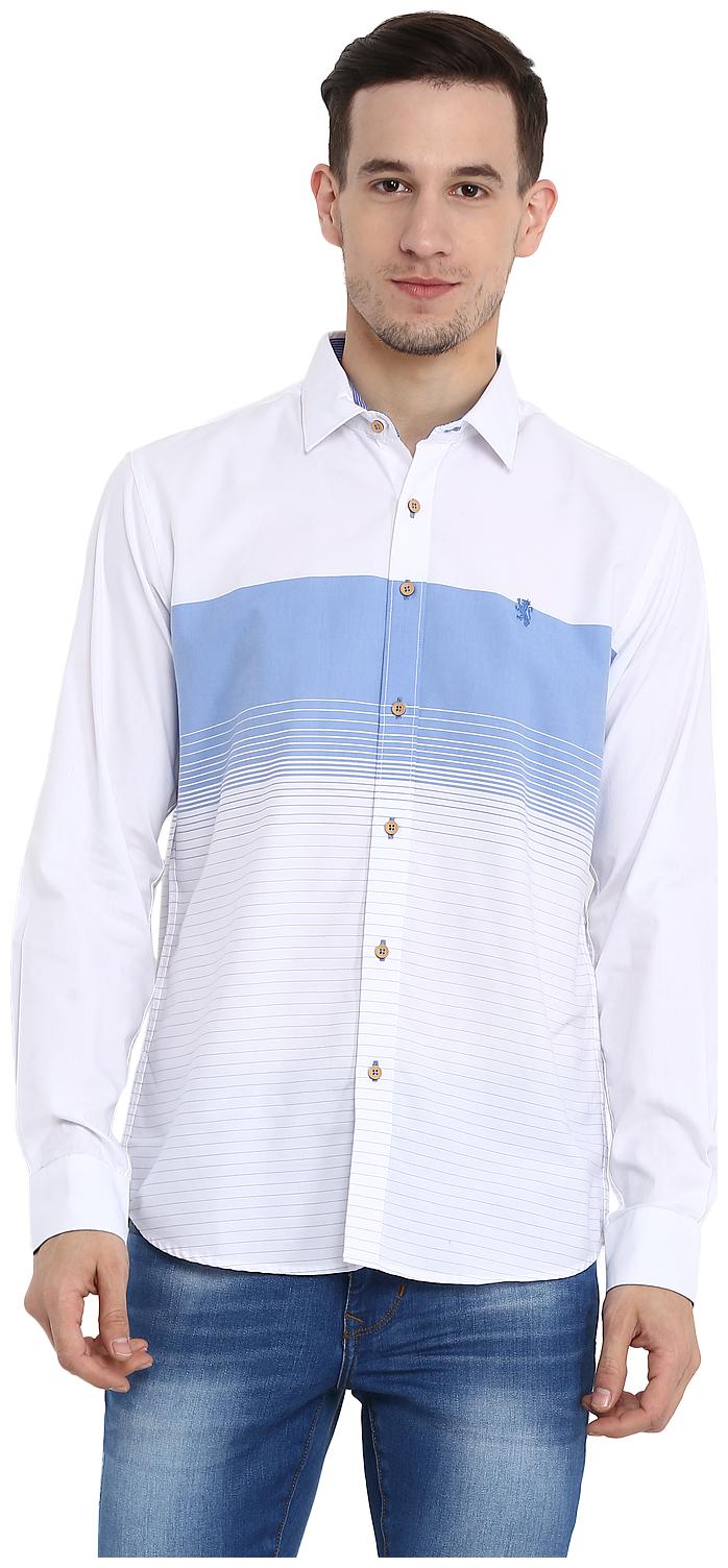 

Red Tape Men White Colorblocked Regular Fit Casual Shirt