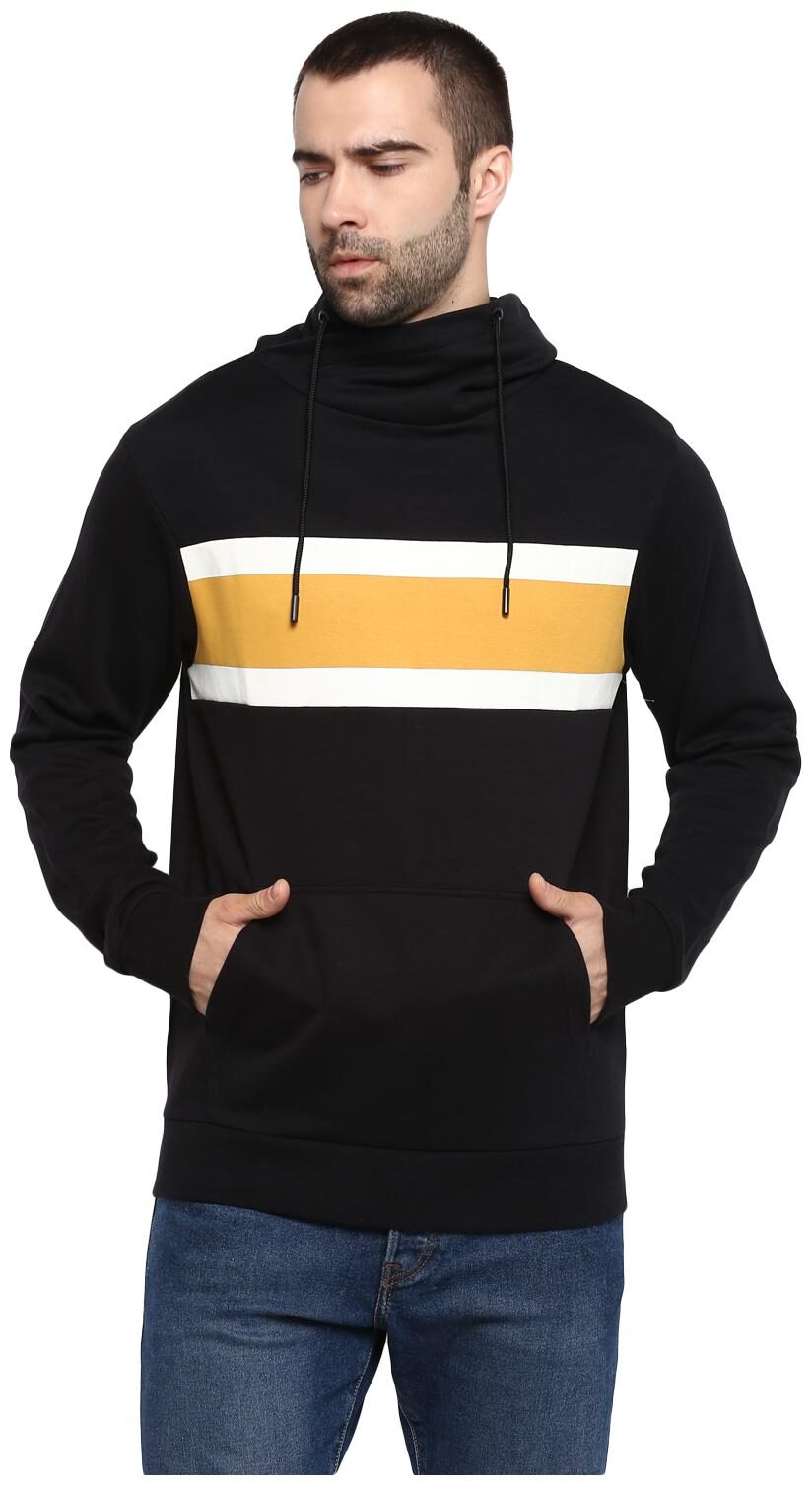 

Red Tape Men Black High neck Hoodie
