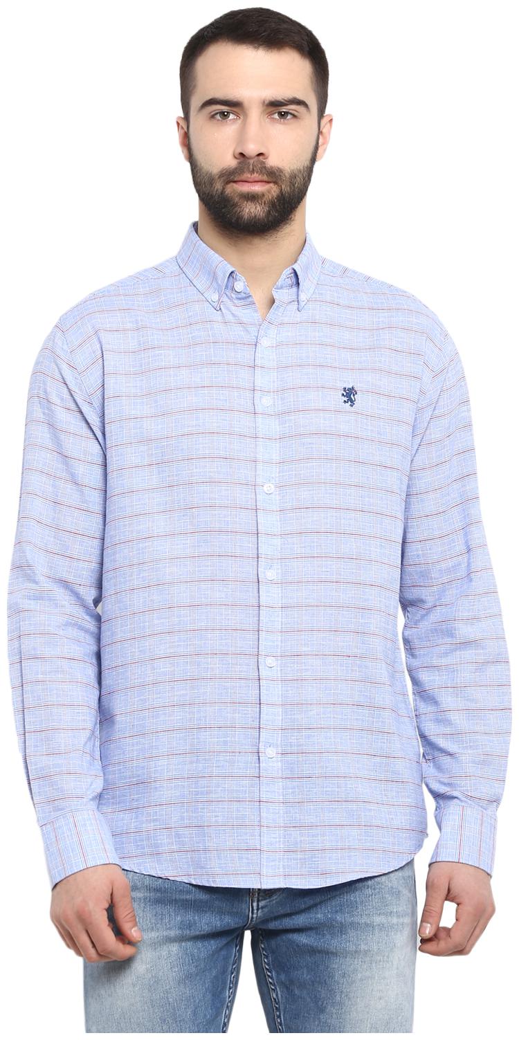

Red Tape Men Blue Horizontal Stripes Regular Fit Casual Shirt