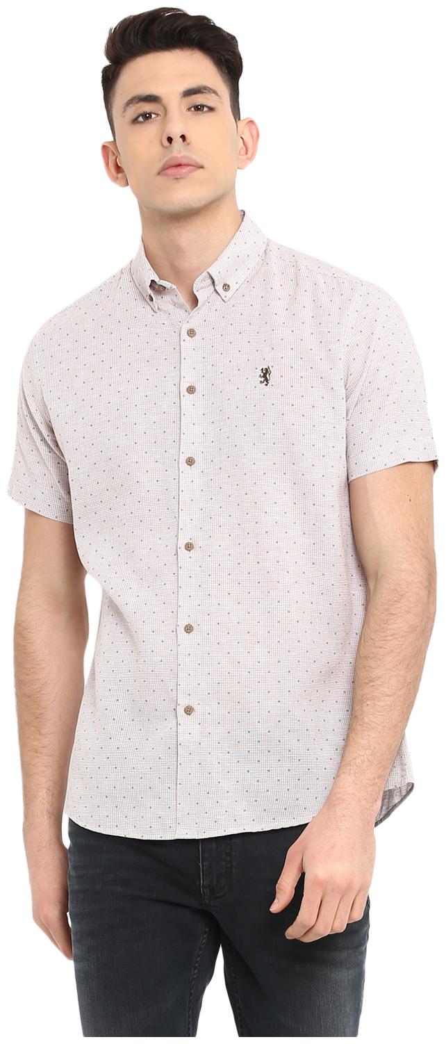 

Red Tape Men White Printed Regular Fit Casual Shirt