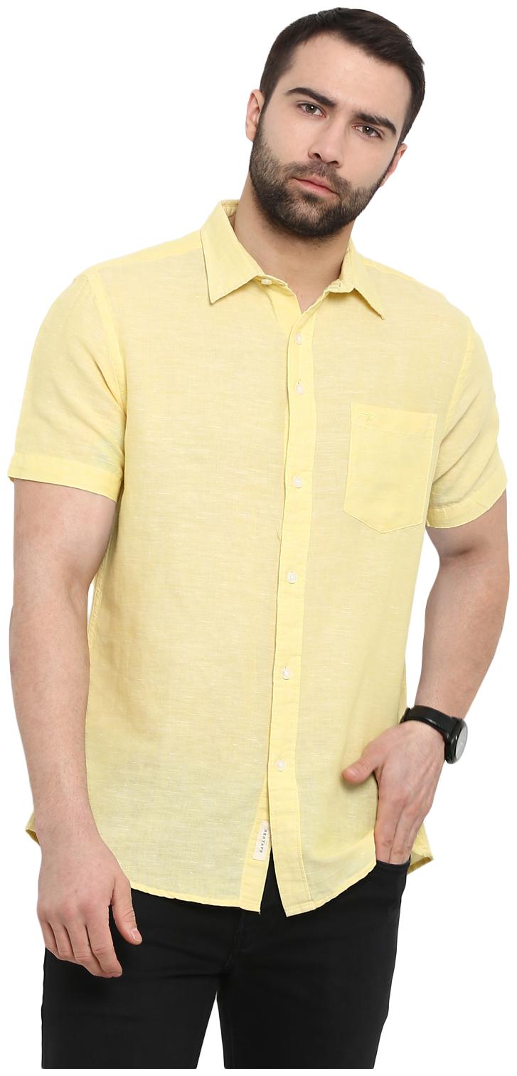

Red Tape Men Yellow Solid Regular Fit Casual Shirt