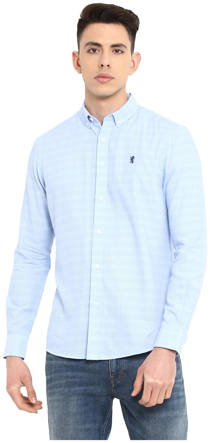 

Red Tape Men Blue Checked Regular Fit Casual Shirt