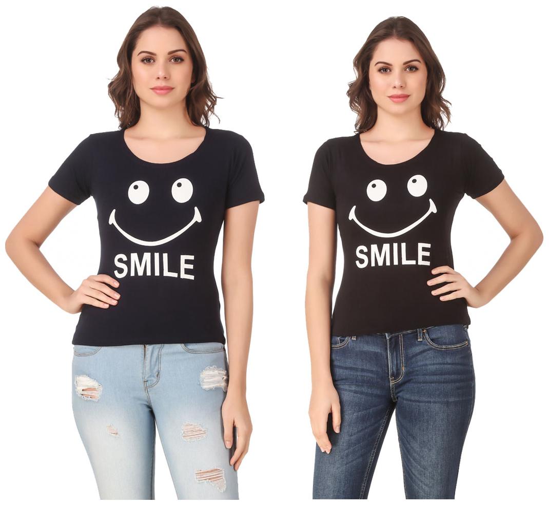 

Red Vee Casual Wear for women T-shirt Blue and Black