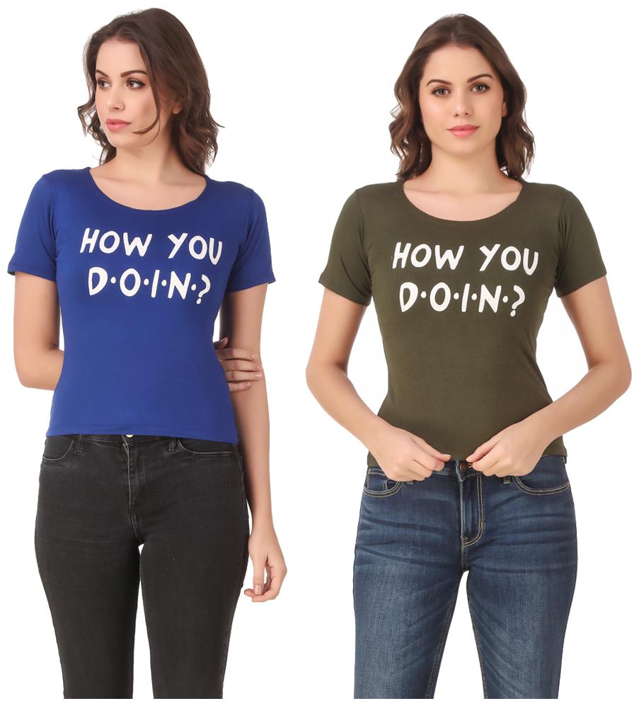 

Red Vee Casual Wear for women T-shirt Blue and Green