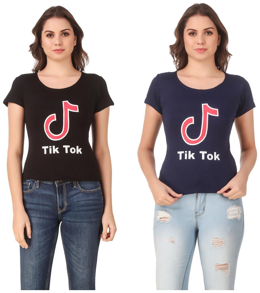 

Red Vee Casual Wear for women T-shirt Black and Blue