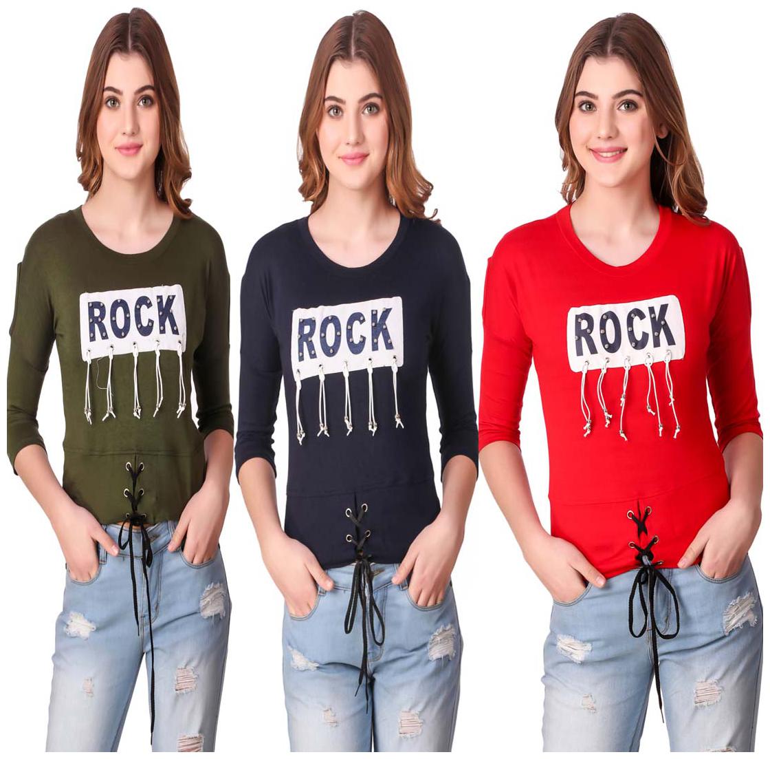 

Red Vee Women Printed Crop top - Multi