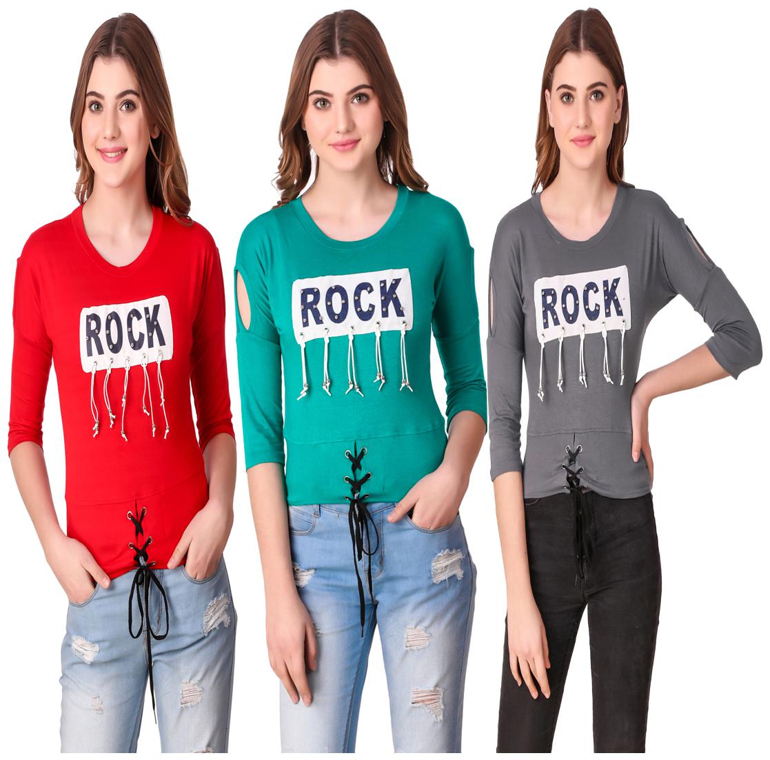 

Red Vee Women Printed Crop top - Multi