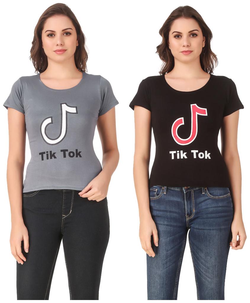 

Red Vee Casual Wear for women T-shirt Grey and Black