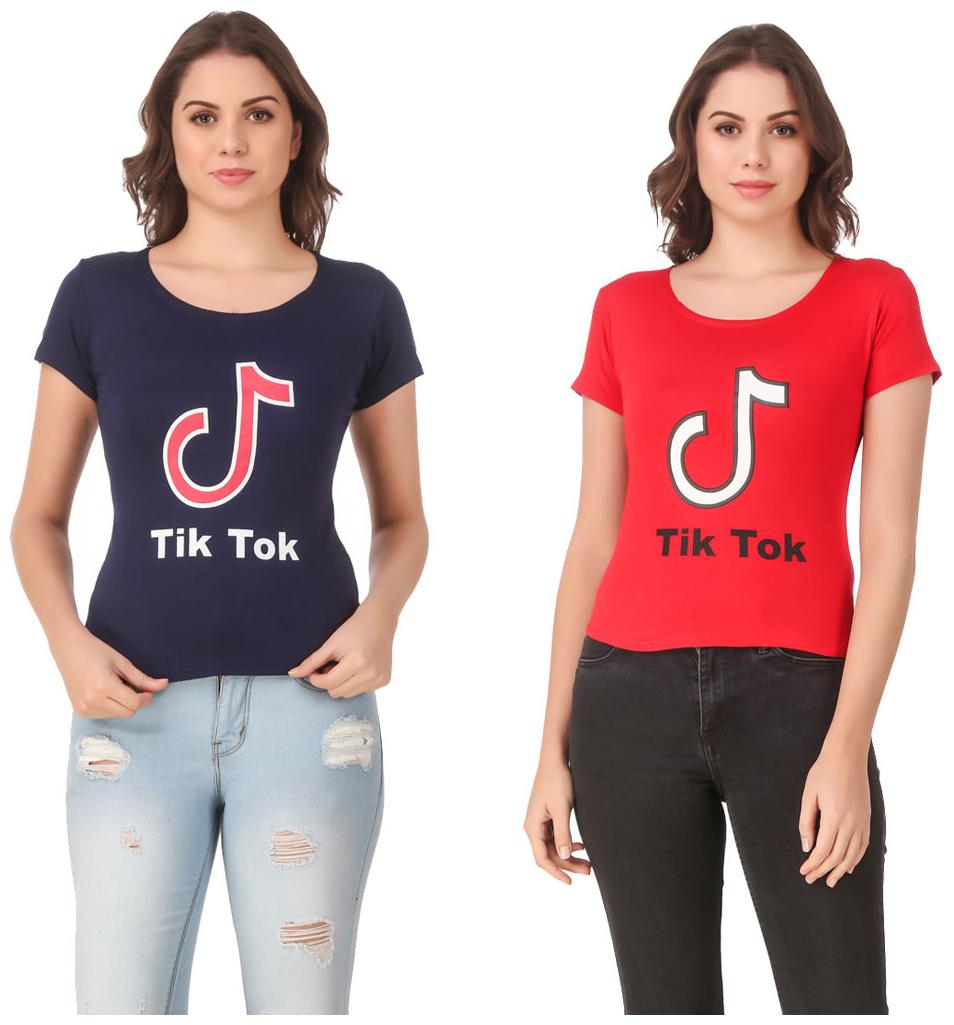 

Red Vee Casual Wear for women T-shirt Blue and Red