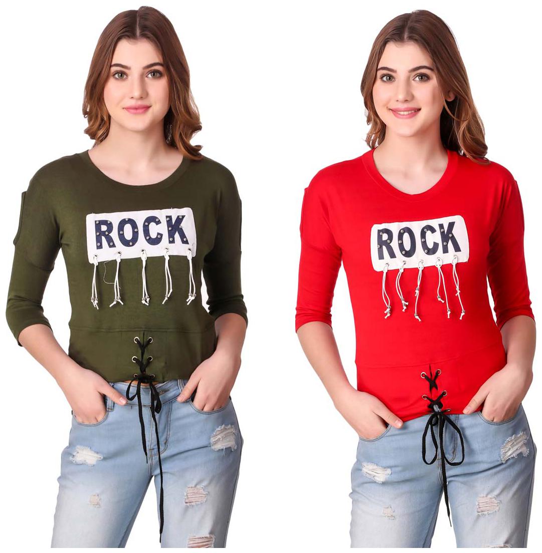

Red Vee Women Printed Crop top - Multi