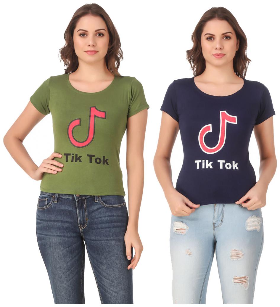 

Red Vee Casual Wear for women T-shirt Green and Blue