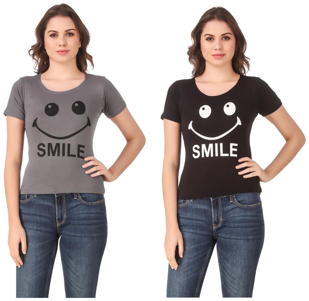 

Red Vee Casual Wear for women T-shirt Grey and Black