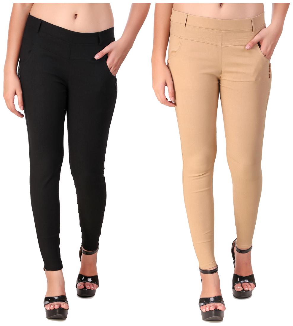 

Red Vee Women Black Beige Skinny fit Jegging