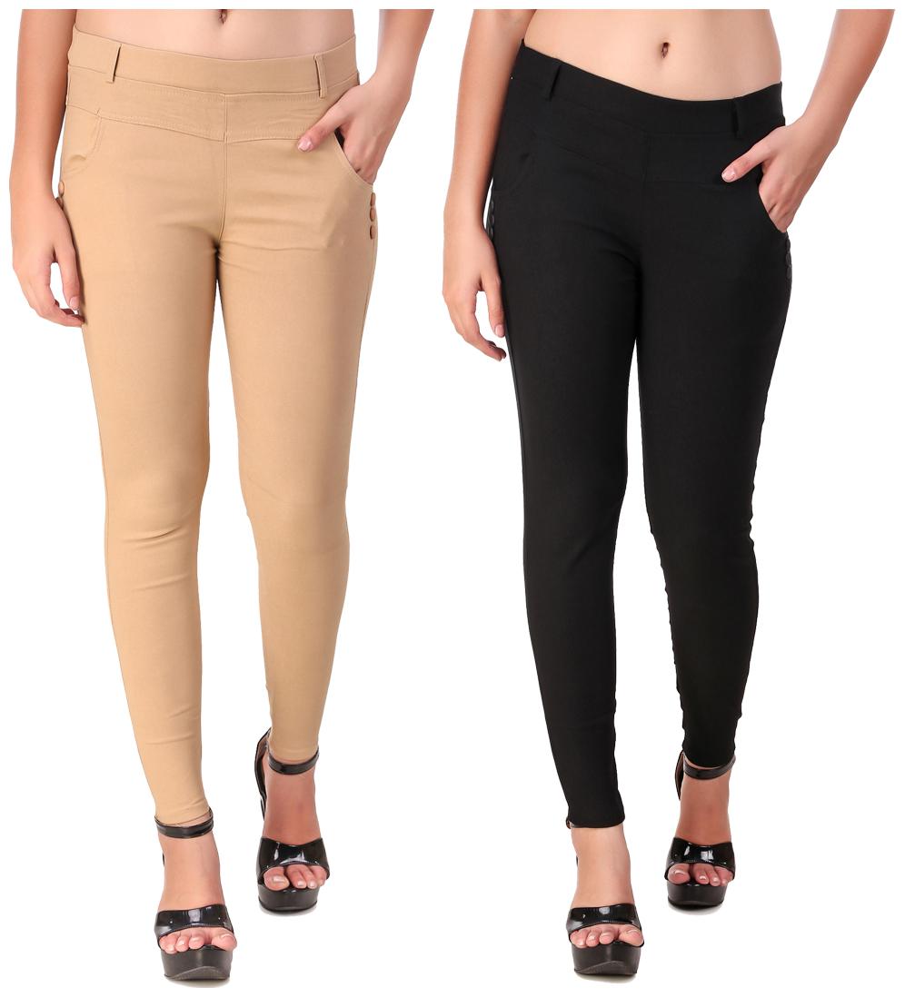 

Red Vee Women Beige Black Skinny fit Jegging