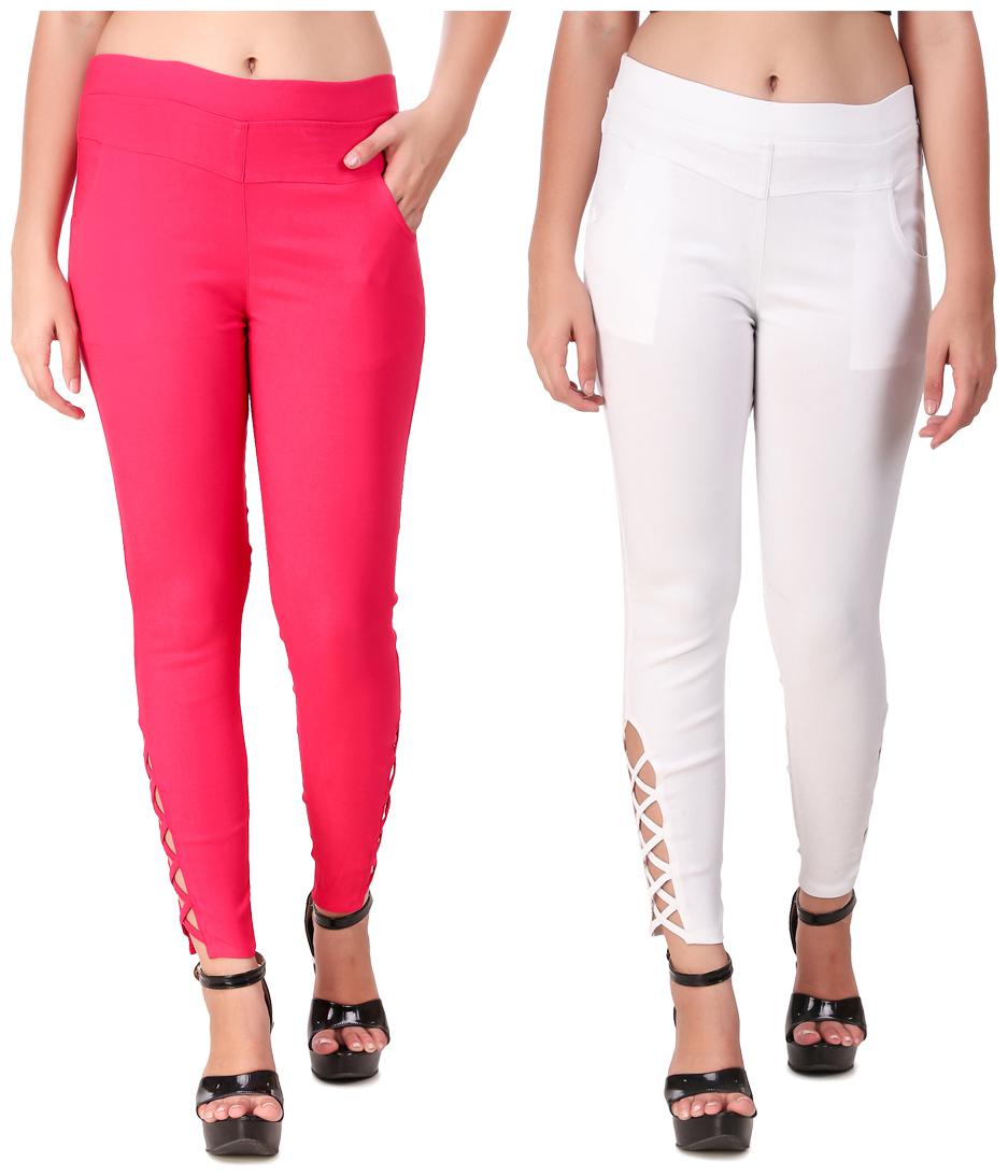 

Red Vee Women Pink White Skinny fit Jegging