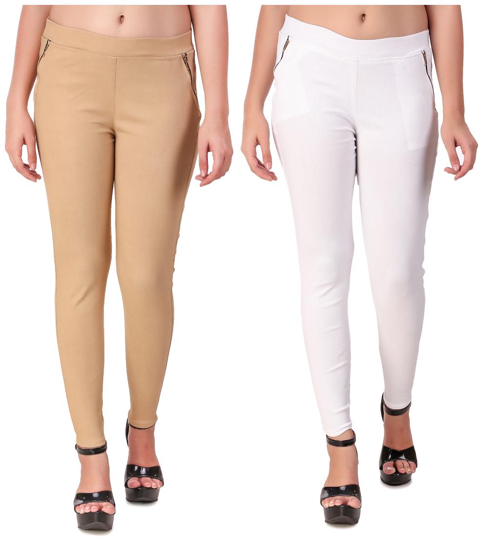 

Red Vee Women Beige White Skinny fit Jegging