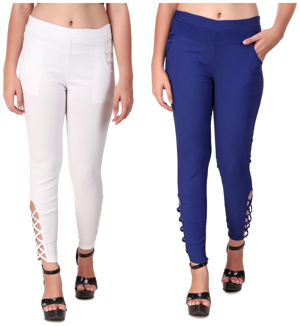 

Red Vee Women White Blue Skinny fit Jegging