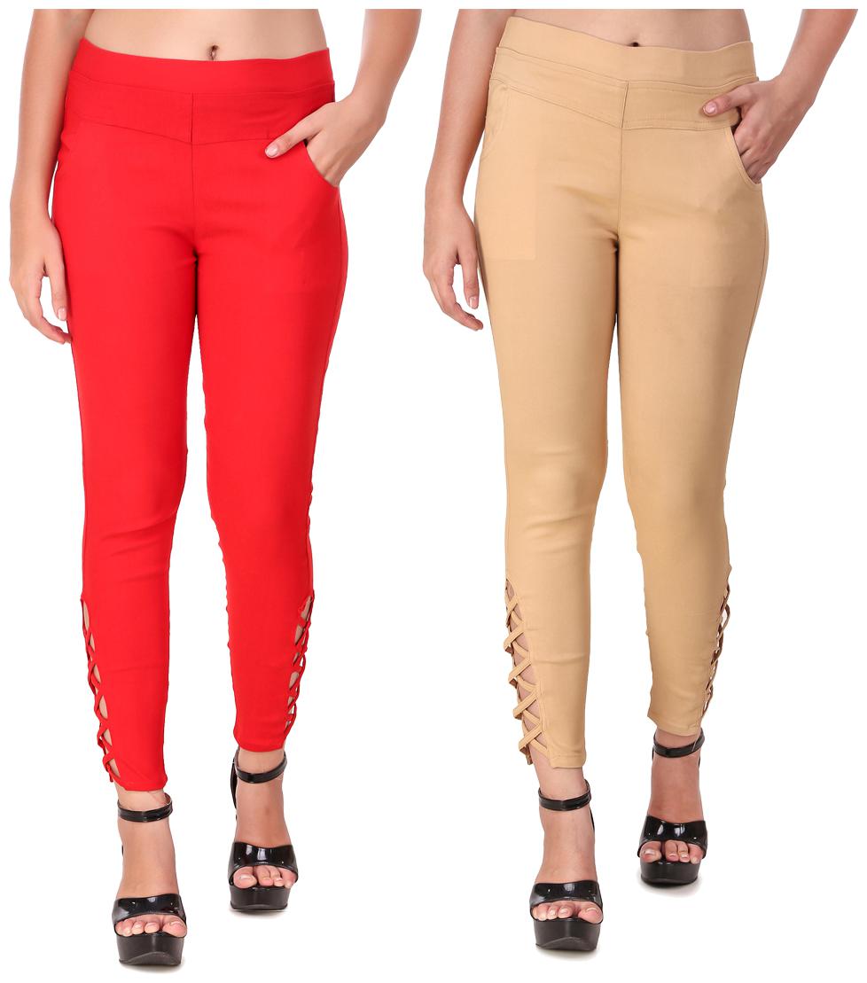 

Red Vee Women Red Beige Skinny fit Jegging