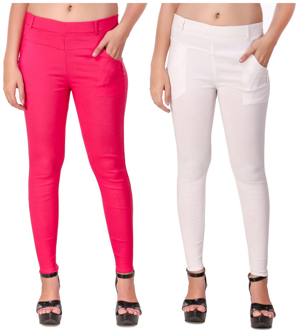 

Red Vee Women Pink White Skinny fit Jegging