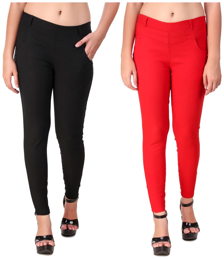 

Red Vee Women Black Red Skinny fit Jegging