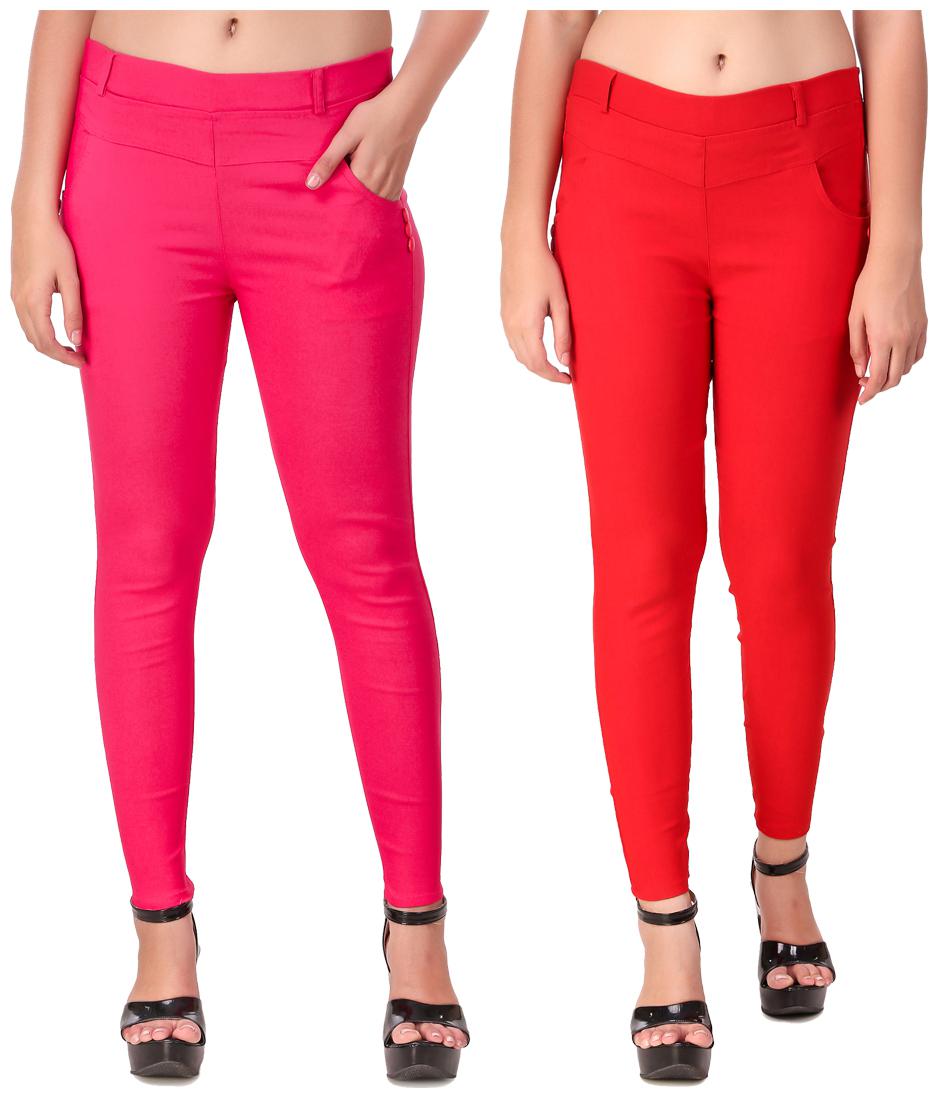 

Red Vee Women Pink Red Skinny fit Jegging