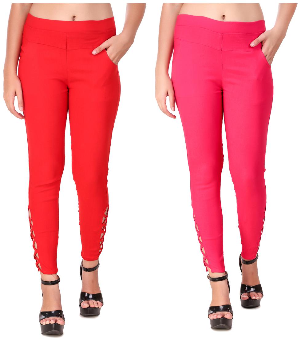 

Red Vee Women Red Pink Skinny fit Jegging