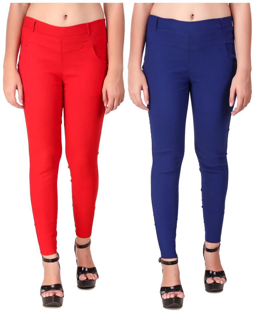 

Red Vee Women Red Blue Skinny fit Jegging