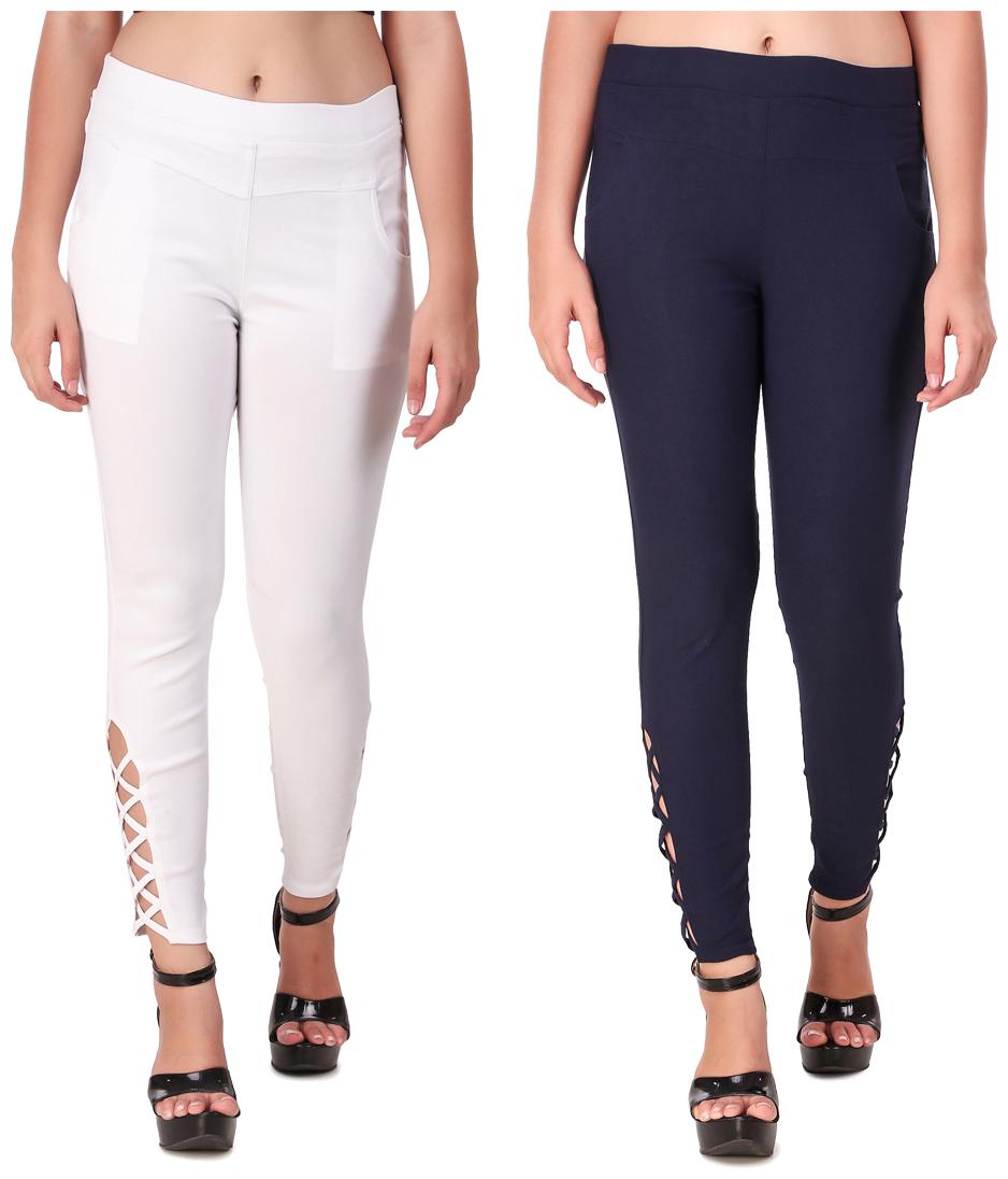 

Red Vee Women White Navy Skinny fit Jegging