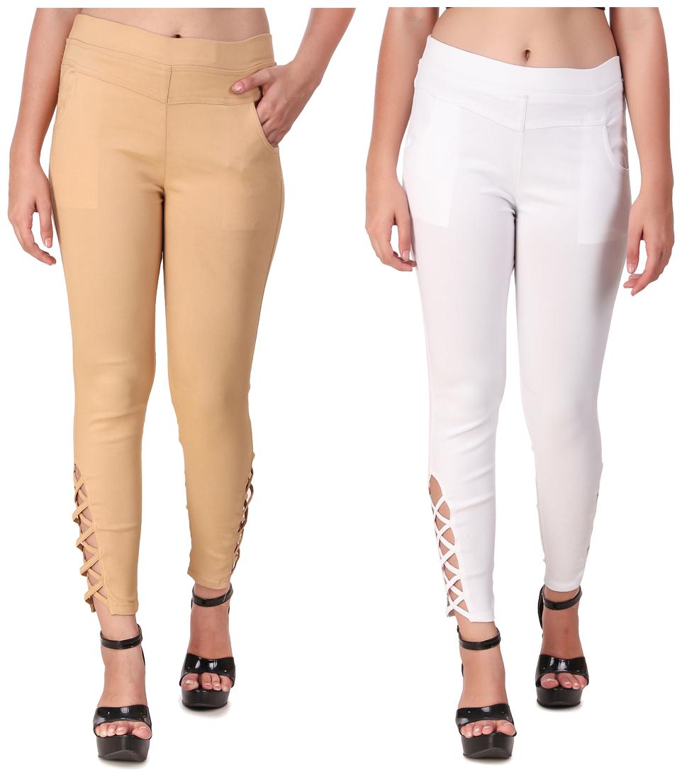 

Red Vee Women Beige White Skinny fit Jegging