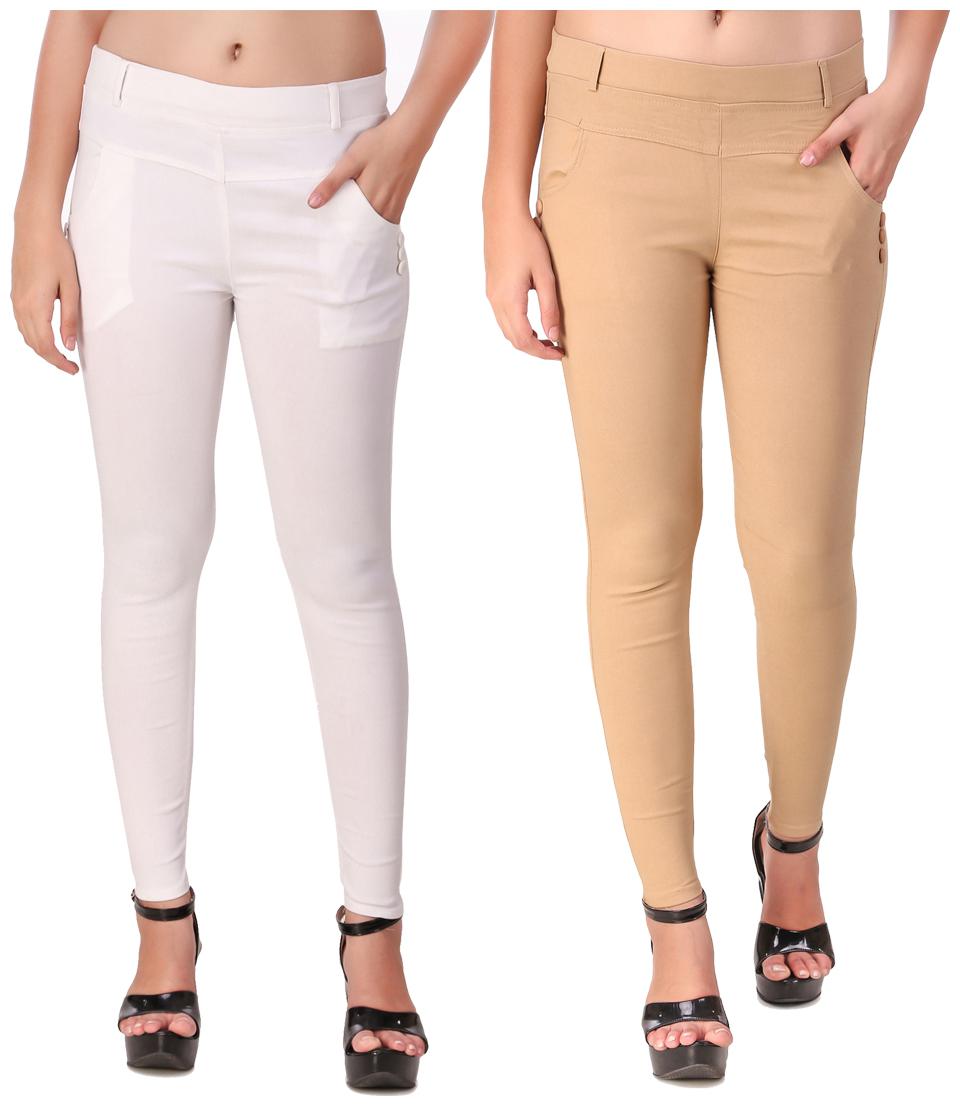 

Red Vee Women White Beige Skinny fit Jegging