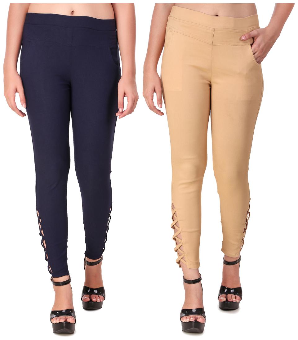 

Red Vee Women Navy Beige Skinny fit Jegging