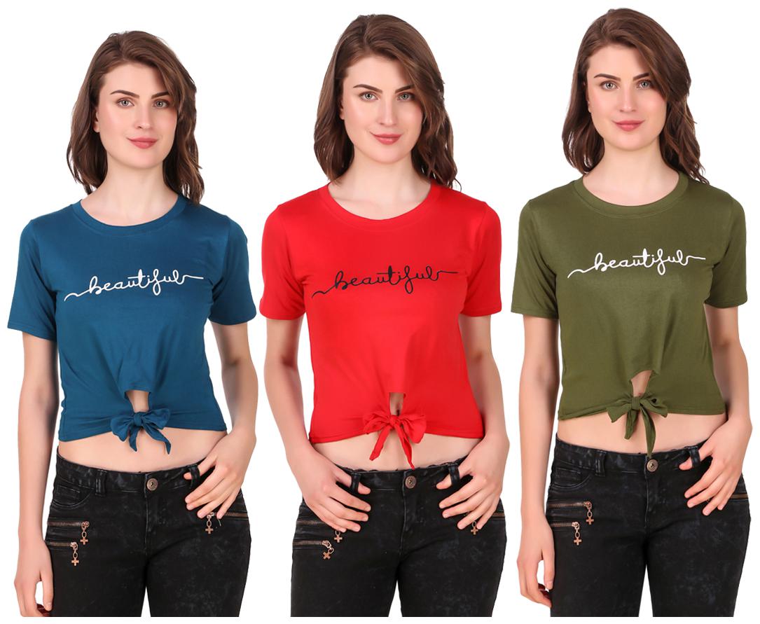

Red Vee Women Printed Crop top - Multi