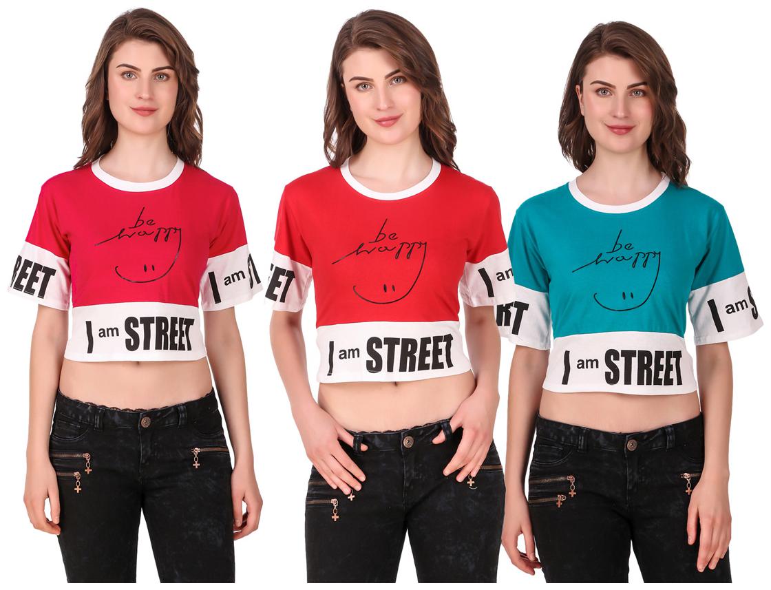 

Red Vee Women Printed Crop top - Multi