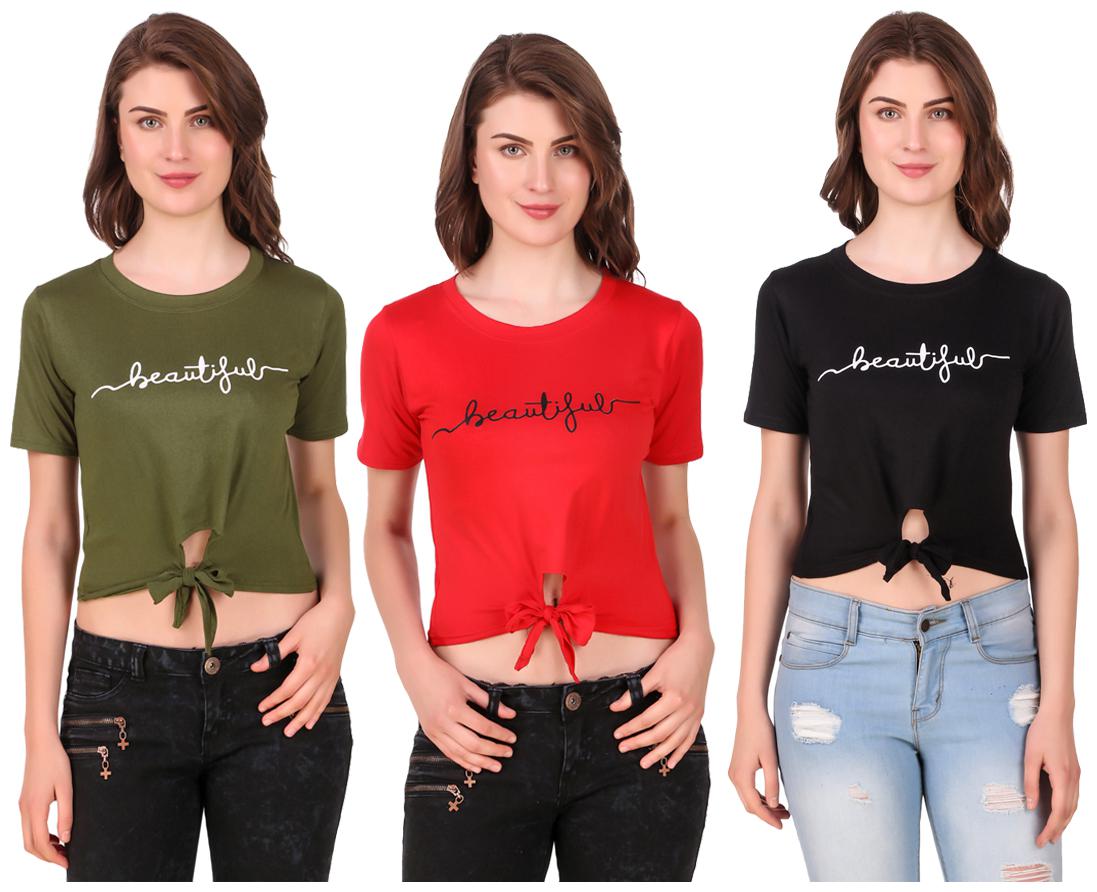 

Red Vee Women Printed Crop top - Multi