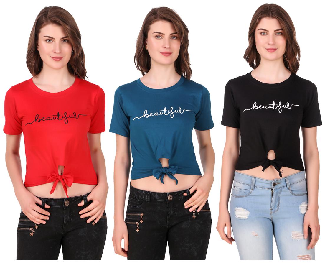 

Red Vee Women Printed Crop top - Multi