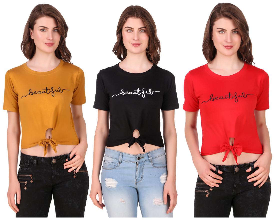 

Red Vee Women Printed Crop top - Multi