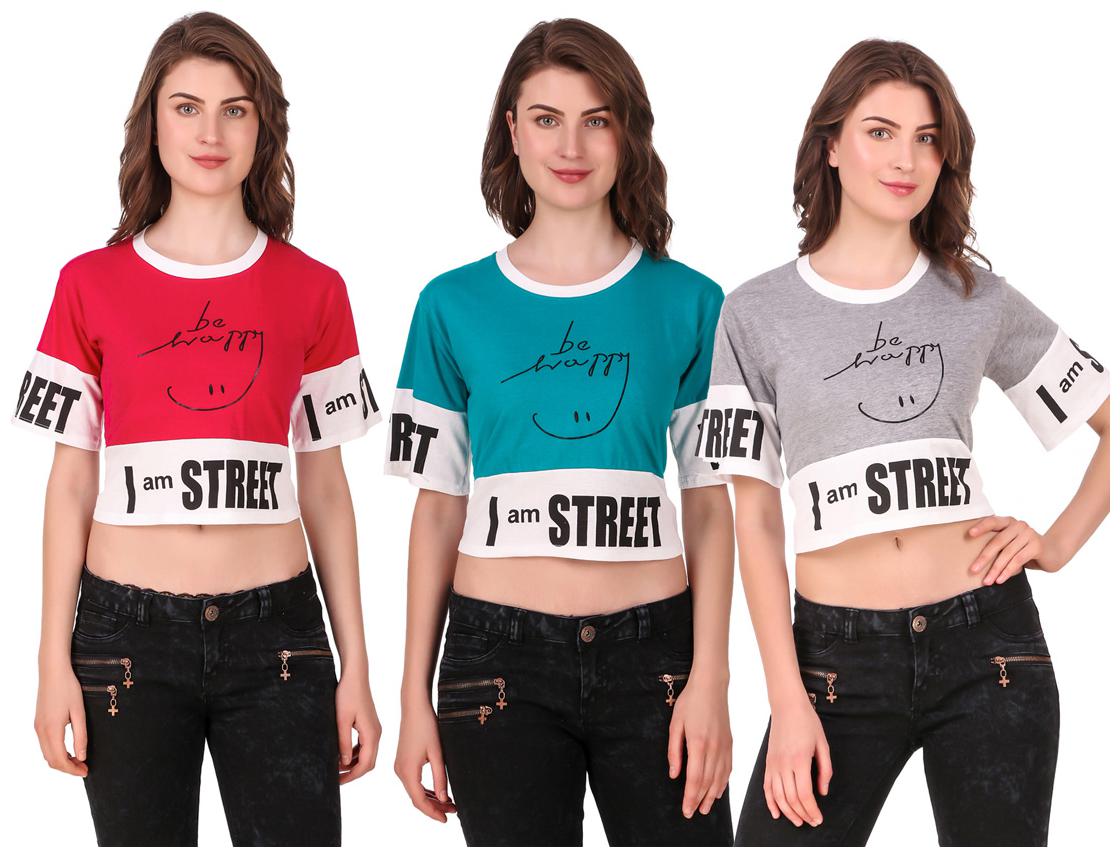 

Red Vee Women Printed Crop top - Multi