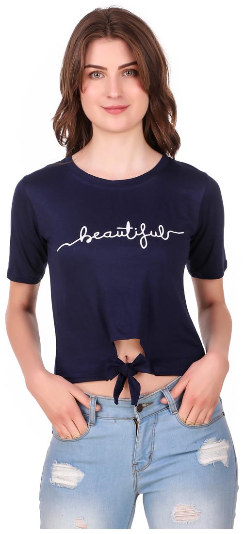 

Red Vee Women Printed Crop top - Blue