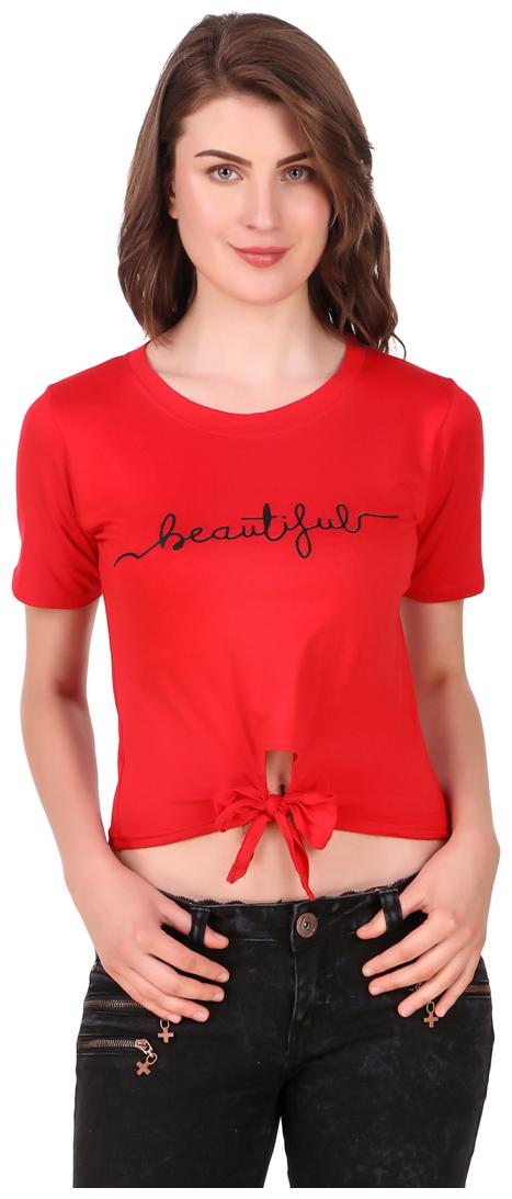 

Red Vee Women Printed Crop top - Red